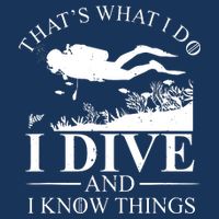 I Dive And I Know Things Scuba Diver Gift Scuba Diving Golf Towel