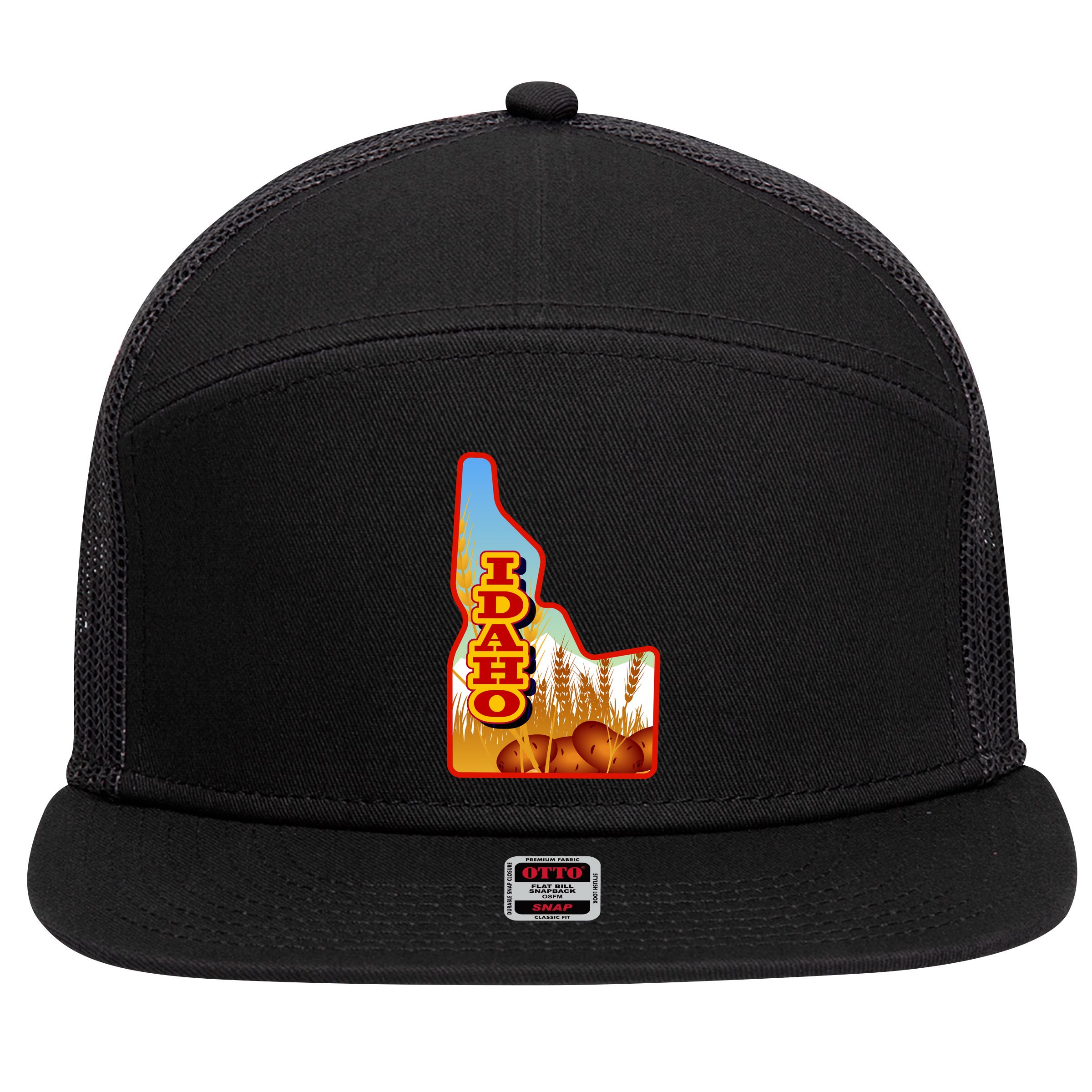 Idaho Potatoes State Outline 7 Panel Mesh Trucker Snapback Hat