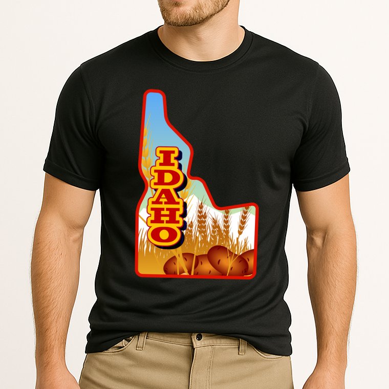 Idaho Potatoes State Outline Cooling Performance Crew T-Shirt