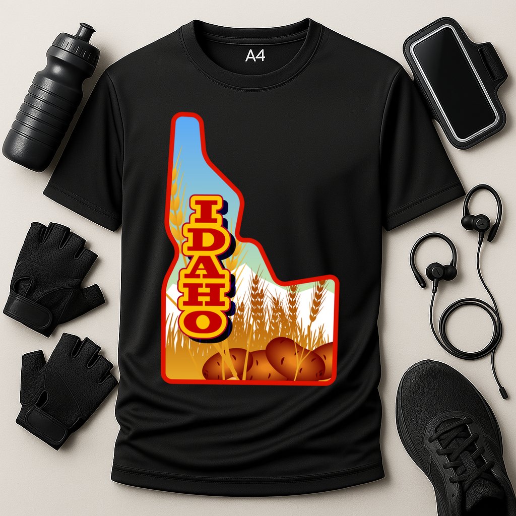 Idaho Potatoes State Outline Cooling Performance Crew T-Shirt