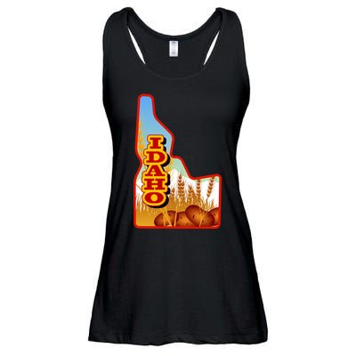 Idaho Potatoes State Outline Ladies Essential Flowy Tank