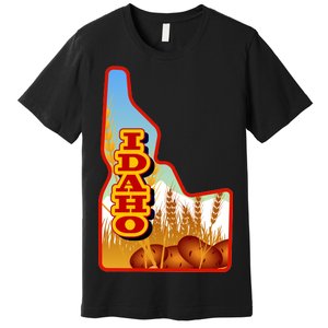 Idaho Potatoes State Outline Premium T-Shirt