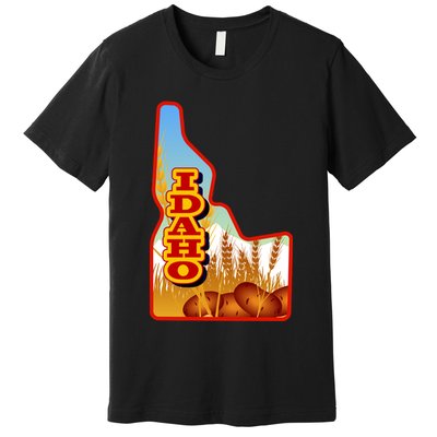 Idaho Potatoes State Outline Premium T-Shirt