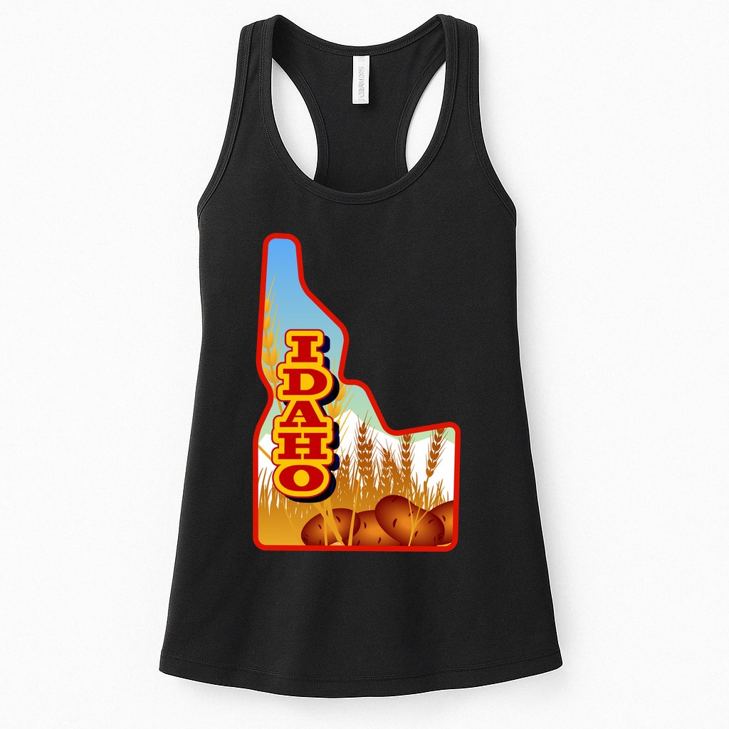 Idaho Potatoes State Outline Womens Tank Top