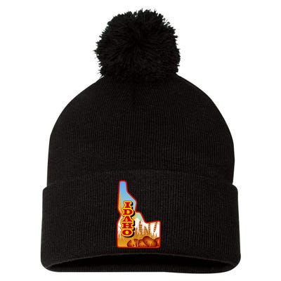 Idaho Potatoes State Outline Pom Pom 12in Knit Beanie