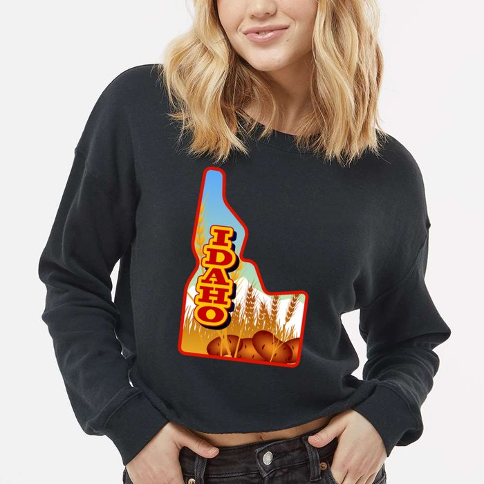 Idaho Potatoes State Outline Cropped Pullover Crew