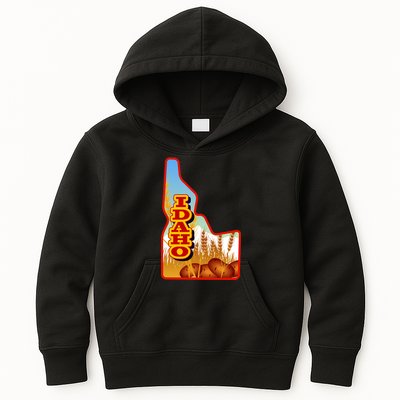 Idaho Potatoes State Outline Kids Hoodie