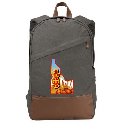 Idaho Potatoes State Outline Cotton Canvas Backpack
