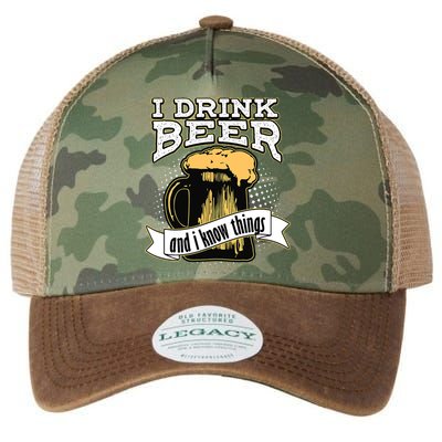 I Drink Beer And I Know Things Funny Drinking Legacy Tie Dye Trucker Hat