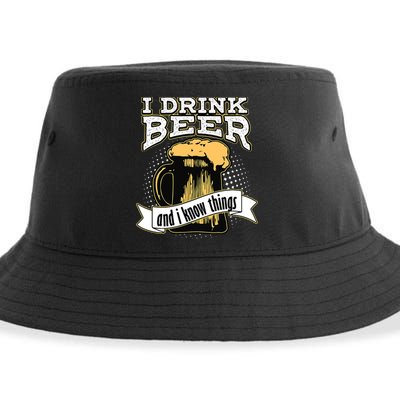 I Drink Beer And I Know Things Funny Drinking Sustainable Bucket Hat