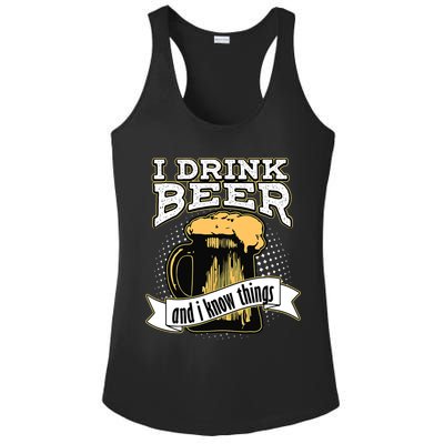 I Drink Beer And I Know Things Funny Drinking Ladies PosiCharge Competitor Racerback Tank