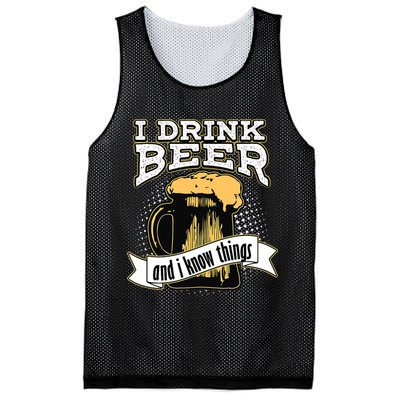 I Drink Beer And I Know Things Funny Drinking Mesh Reversible Basketball Jersey Tank