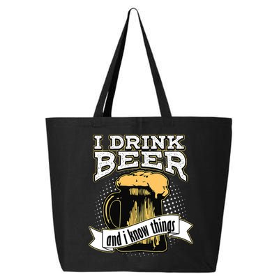 I Drink Beer And I Know Things Funny Drinking 25L Jumbo Tote