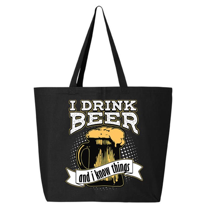 I Drink Beer And I Know Things Funny Drinking 25L Jumbo Tote