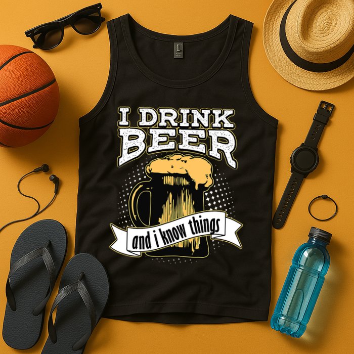I Drink Beer And I Know Things Funny Drinking Tank Top