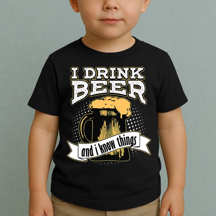 I Drink Beer And I Know Things Funny Drinking Toddler T-Shirt