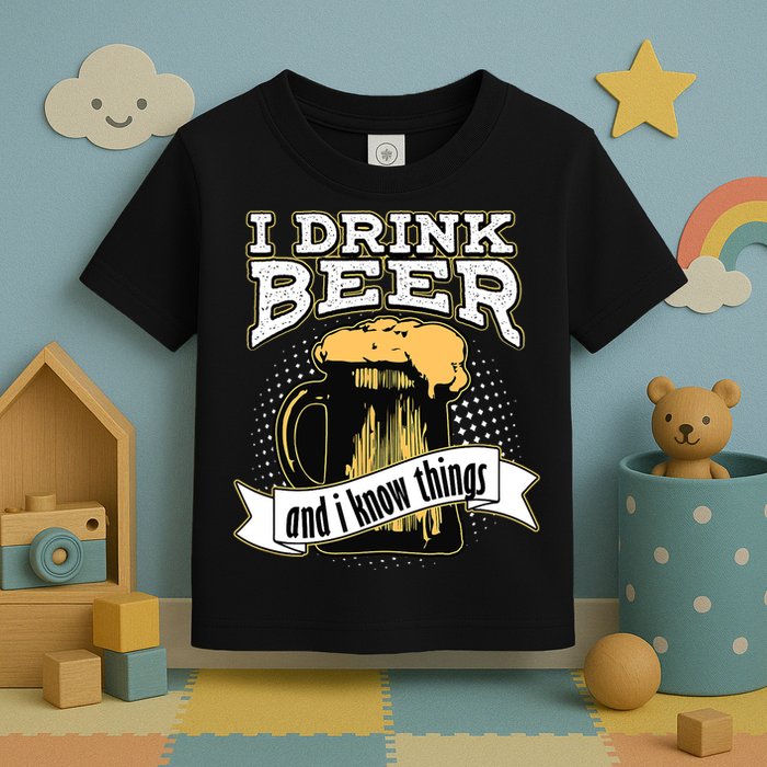 I Drink Beer And I Know Things Funny Drinking Toddler T-Shirt