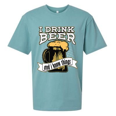 I Drink Beer And I Know Things Funny Drinking Sueded Cloud Jersey T-Shirt
