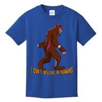 I Dont Believe In Humans Bigfoot Halloween Costume Gift Funny Kids T-Shirt