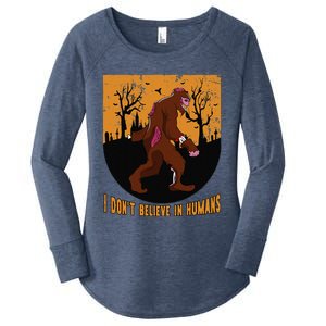 I Dont Believe In Humans Bigfoot Halloween Costume Gift Gift Women's Perfect Tri Tunic Long Sleeve Shirt