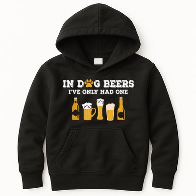 In Dog Beers I've Only Had One Funny ETOH Kids Hoodie