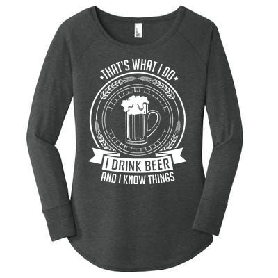 I Drink Beer And I Know Things, Ale, Lager Party Women's Perfect Tri Tunic Long Sleeve Shirt