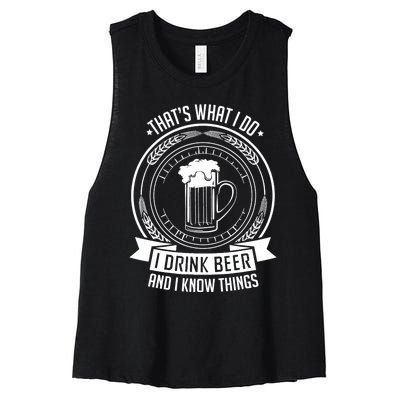 I Drink Beer And I Know Things, Ale, Lager Party Women's Racerback Cropped Tank