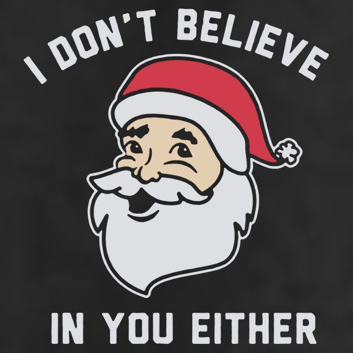 I Don't Believe In You Either Santa Claus 7 Panel Mesh Trucker Snapback Hat