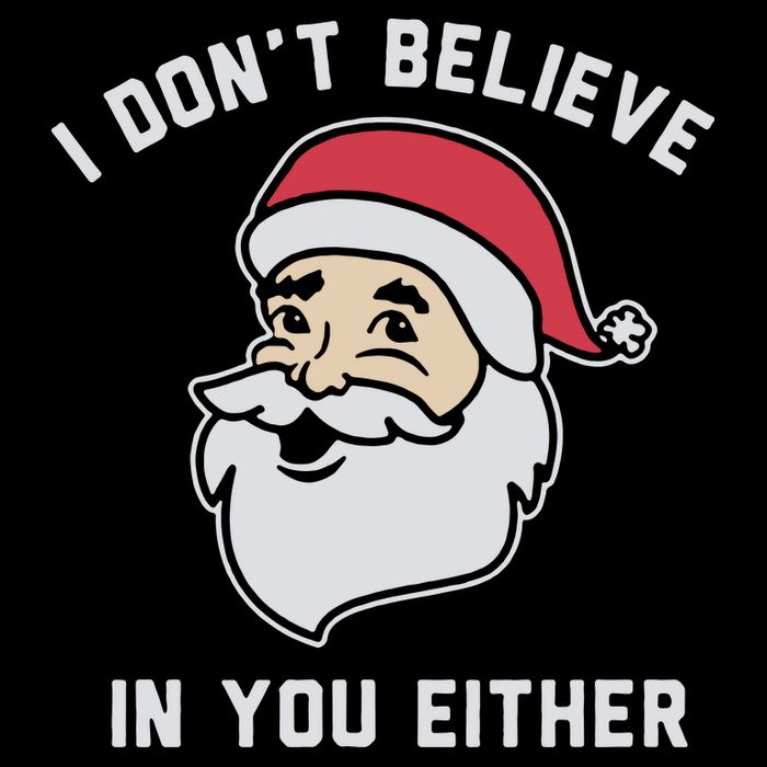 I Don't Believe In You Either Santa Claus Drawstring Bag
