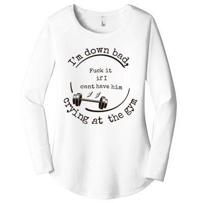 Im Down Bad Crying At The Gym Taylor Lyrics Ttpd Women's Perfect Tri Tunic Long Sleeve Shirt