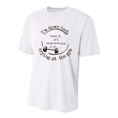 Im Down Bad Crying At The Gym Taylor Lyrics Ttpd Youth Performance Sprint T-Shirt