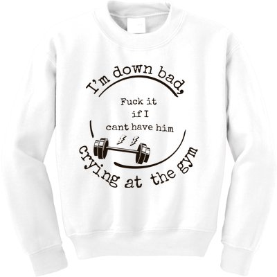 Im Down Bad Crying At The Gym Taylor Lyrics Ttpd Kids Sweatshirt