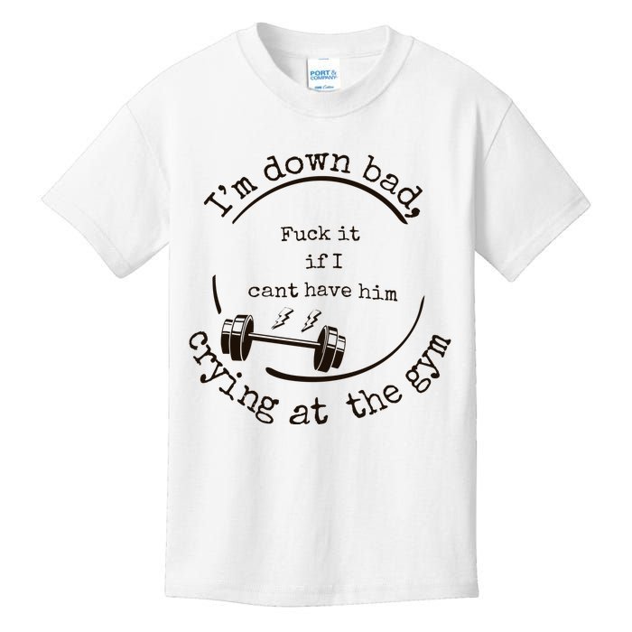 Im Down Bad Crying At The Gym Taylor Lyrics Ttpd Kids T-Shirt