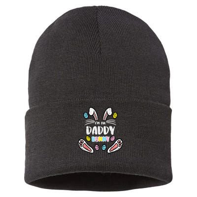 Im Daddy Bunny Rabbit Easter Family Matching Dad Papa Sustainable Knit Beanie