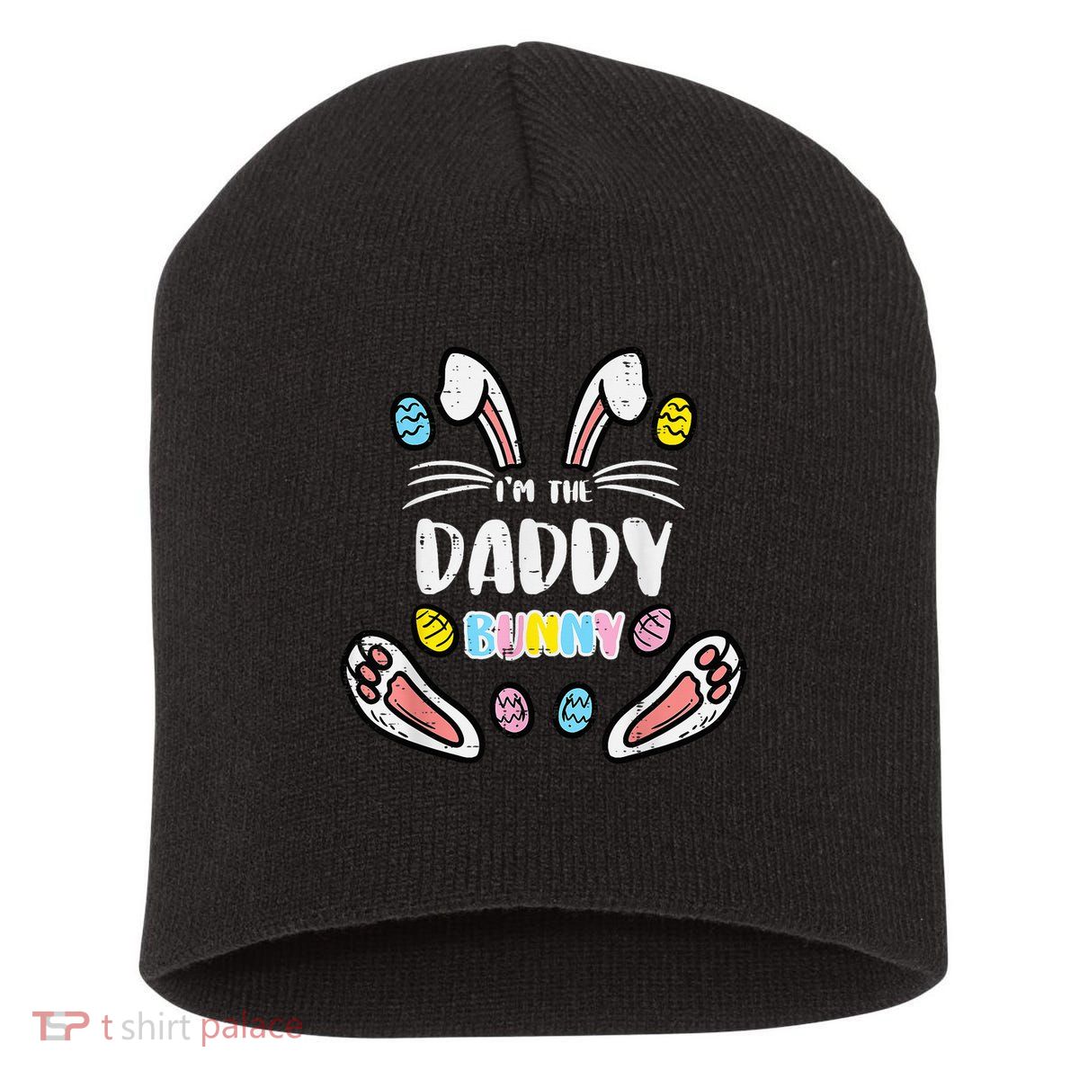 Im Daddy Bunny Rabbit Easter Family Matching Dad Papa Short Acrylic Beanie
