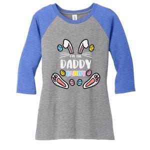 Im Daddy Bunny Rabbit Easter Family Matching Dad Papa Gift Women's Tri-Blend 3/4-Sleeve Raglan Shirt