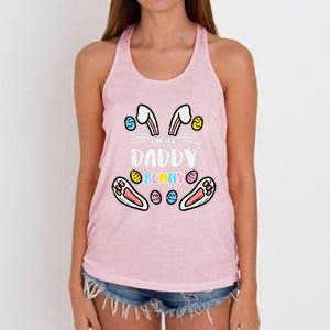 Im Daddy Bunny Rabbit Easter Family Matching Dad Papa Gift Women's Knotted Racerback Tank