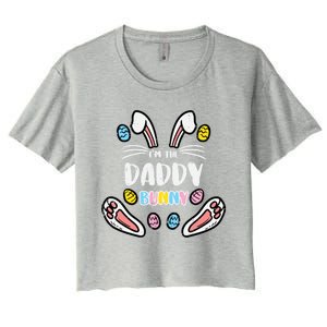 Im Daddy Bunny Rabbit Easter Family Matching Dad Papa Gift Women's Crop Top Tee