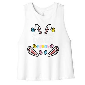 Im Daddy Bunny Rabbit Easter Family Matching Dad Papa Gift Women's Racerback Cropped Tank