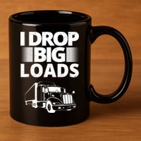 I Drop Big Loads Funny Truck Driver Gift 11oz C Handle Ceramic Mug