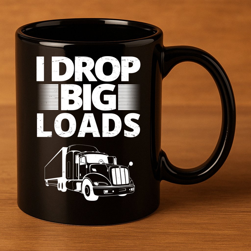 I Drop Big Loads Funny Truck Driver Gift 11oz C Handle Ceramic Mug
