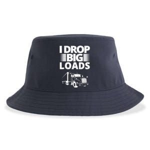 I Drop Big Loads Funny Truck Driver Gift Sustainable Bucket Hat