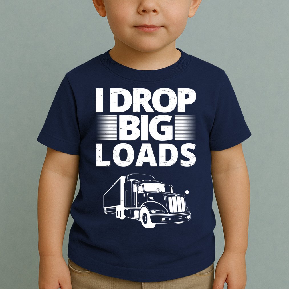 I Drop Big Loads Funny Truck Driver Gift Toddler T-Shirt