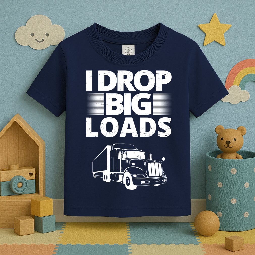 I Drop Big Loads Funny Truck Driver Gift Toddler T-Shirt