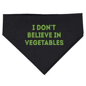 I Dont Believe In Vegetables Funny Picky Meat Eater USA-Made Doggie Bandana