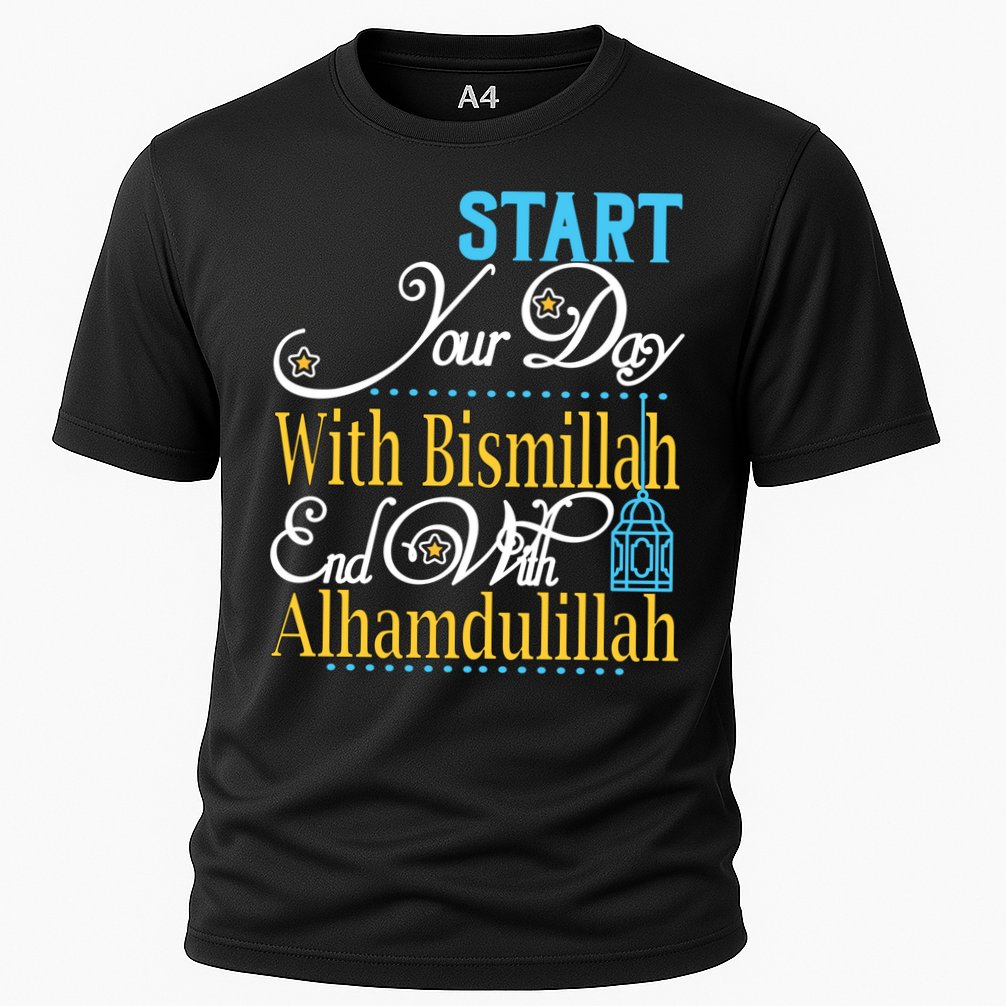 Islamic Dawah Bismillah Alhamdulillah Arabic Teacher Muslim Gift Cooling Performance Crew T-Shirt