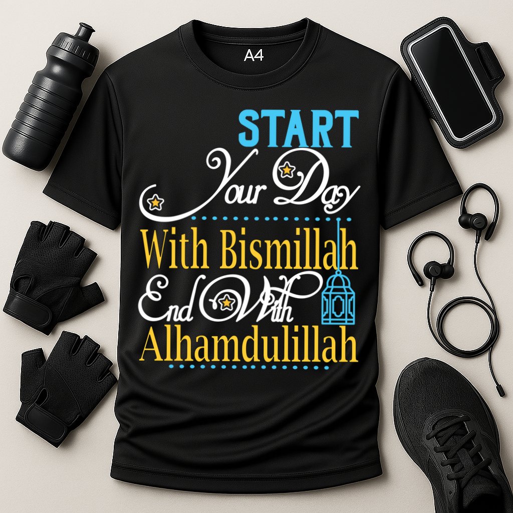 Islamic Dawah Bismillah Alhamdulillah Arabic Teacher Muslim Gift Cooling Performance Crew T-Shirt