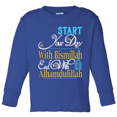 Islamic Dawah Bismillah Alhamdulillah Arabic Teacher Muslim Gift Toddler Long Sleeve Shirt