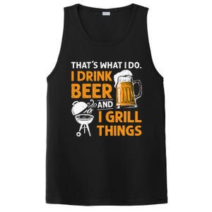 I Drink Beer And Grill Things Funny BBQ Pitmaster Father Day PosiCharge Competitor Tank