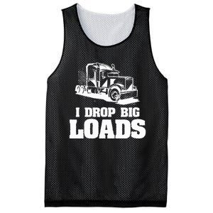 I Drop Big Loads Truck Driving Trucker Mesh Reversible Basketball Jersey Tank